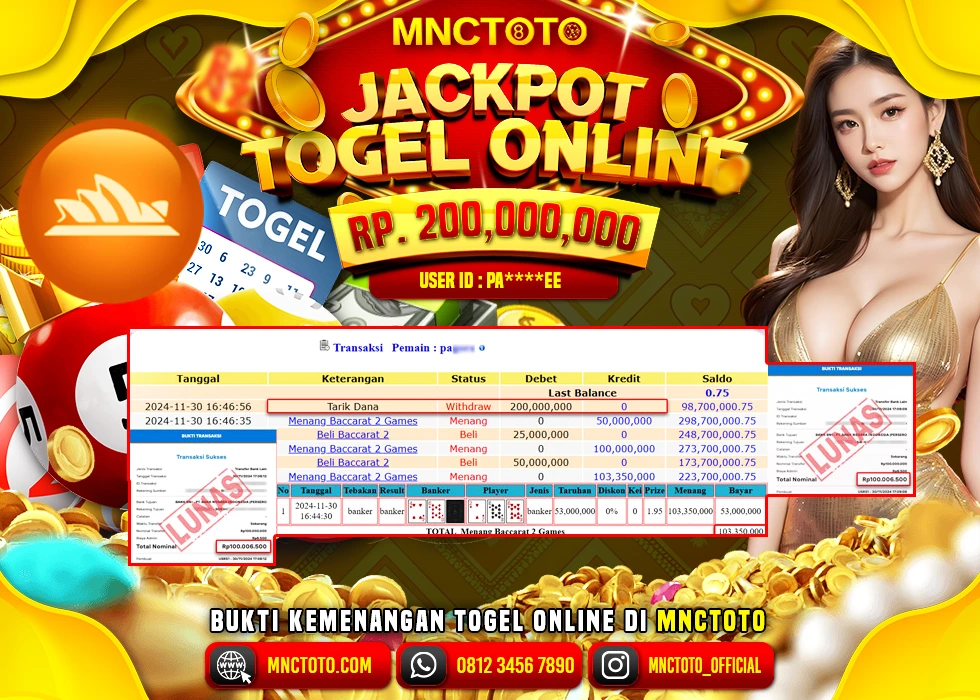 MNCTOTO TOGEL ONLINE PECAH BOSKU Rp.60.000.000.,- LUNAS