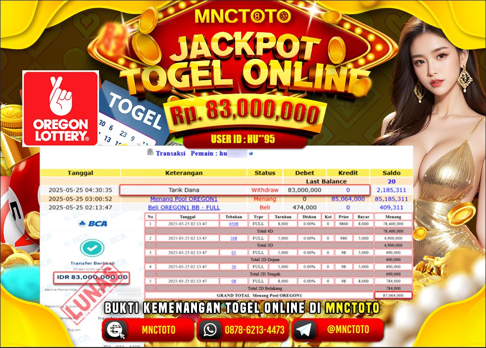 MNCTOTO SELAMAT KEPADA USER ID HU***  TELAH WEDE TOTAL Rp.83.000.000.,- LUNAS