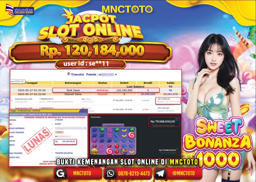 MNCTOTO SELAMAT KEPADA USER ID HU***  TELAH WEDE TOTAL Rp.120.148.000.,- LUNAS