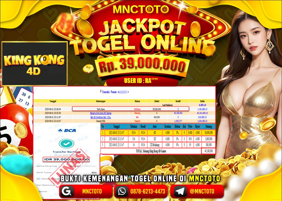 MNCTOTO SELAMAT KEPADA USER ID RA***  TELAH WEDE TOTAL Rp.39.000.000.,- LUNAS
