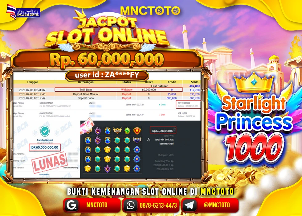 MNCTOTO SLOT STARLIGHT PRINCESS PECAH BOSKU Rp.60.000.000.,- LUNAS