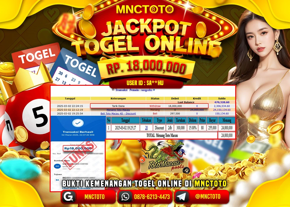 MNCTOTO TOGEL TOTO MACAU PECAH BOSKU Rp 18.000.000.,- LUNAS