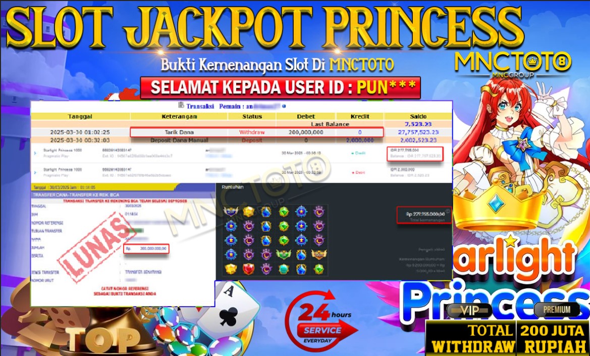 MNCTOTO SELAMAT KEPADA USER ID PUN***  TELAH WEDE TOTAL Rp.200.000.000.,- LUNAS