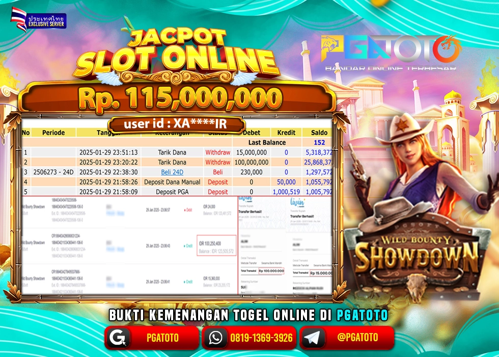 PGATOTO SLOT WILD BOUNTY SHOWDOWN PECAH BOSKU Rp.115.000.000.,- LUNAS