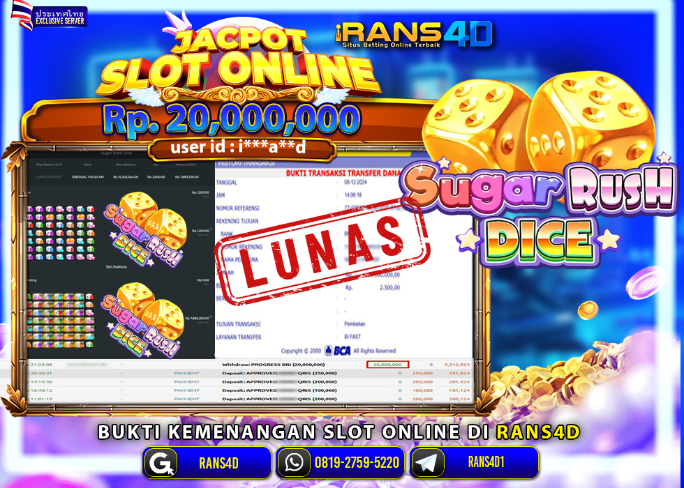 RANS4D JACKPOT SUGAR RUSH DICE  Rp 20.000.000,- LUNAS 