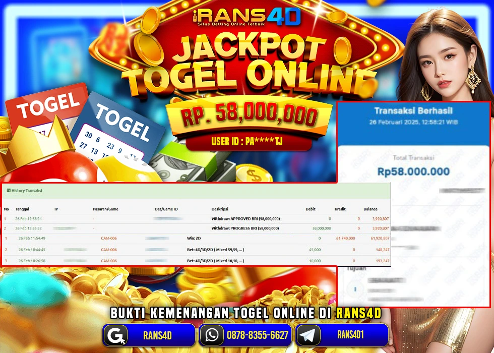 RANS4D TOGEL CAMBODIA POOLS PECAH RP 58.000.000 LUNAS