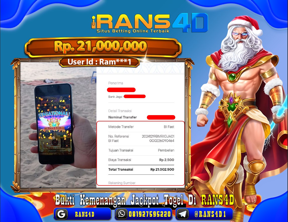 RANS4D SELAMAT JACKPOT SLOT KAKEK ZEUS  21JUTA DI WEDE LUNAS