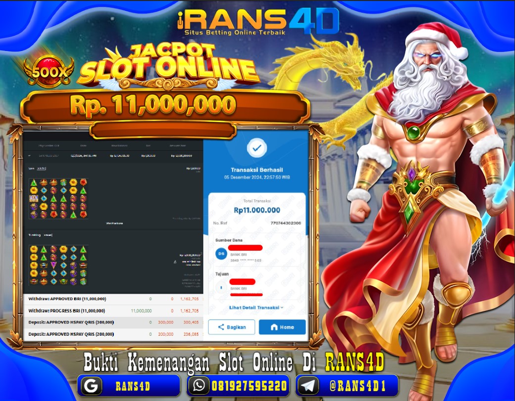 RANS4D SLOT GATES OF OLYMPUS PECAH BOSKU Rp.11.000.000.,- LUNAS